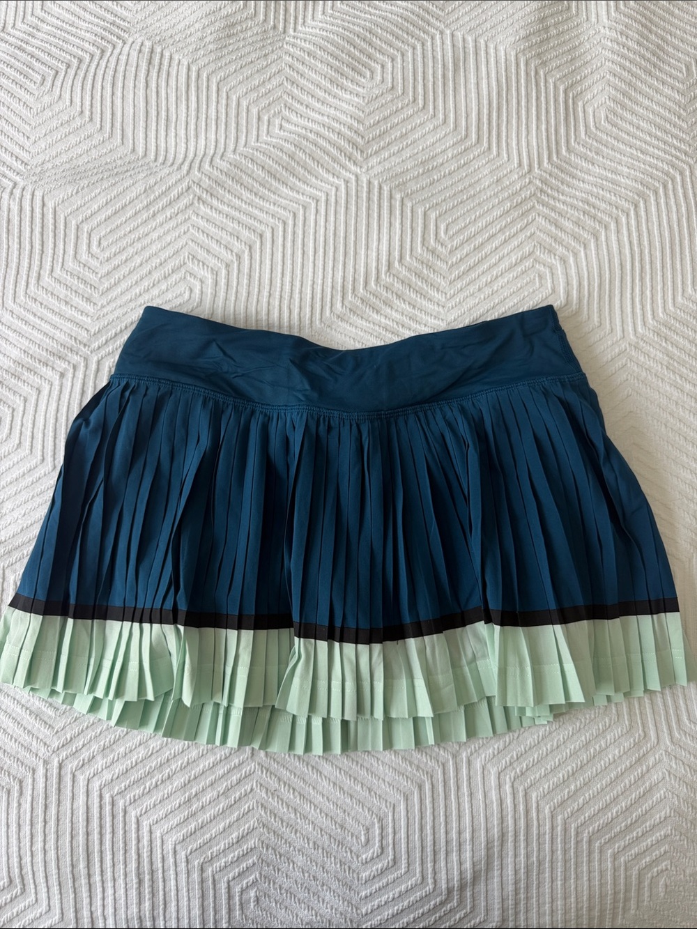 lululemon athletica Blue and Mint Pleated Mini Skirt